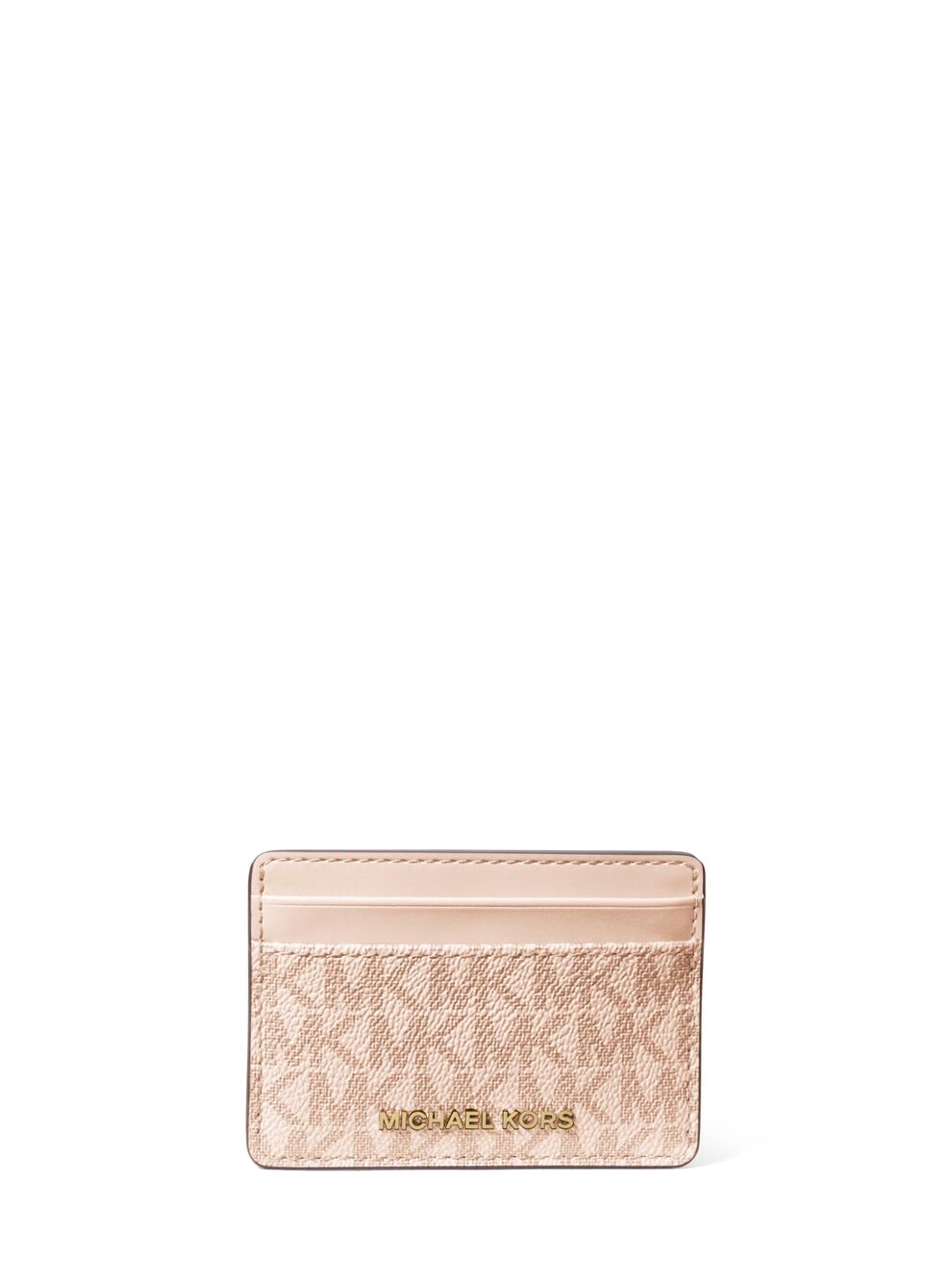 4242 Jet Set Card Holder, Gold-Tone Hardware/Tonal MK Signature Coated